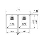 Franke MRX 120-34-34 Maris 不銹鋼 雙昇盆